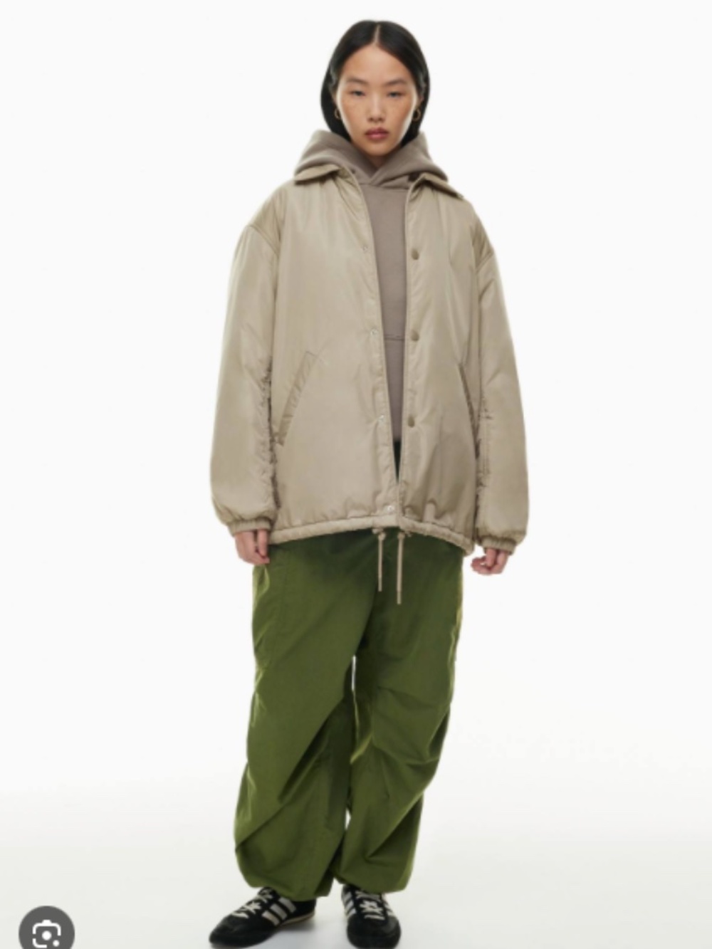Aritzia TNA Coaches Jacket, Lightweight Taupe Jacket, Size XS